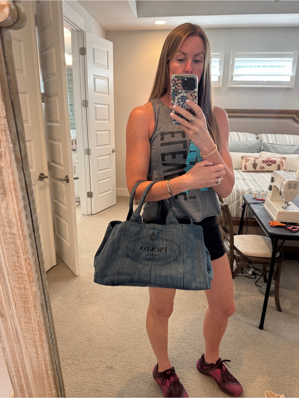 Prada Canapa Milano Denim Tote Bag - Blue large - Picture 16 of 16